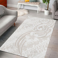 Hawaii Plumeria Lokelani Pikake Lei Area Rug Sandy Beige Polynesian Tattoo