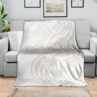 Hawaii Plumeria Lokelani Pikake Lei Blanket Sandy Beige Polynesian Tattoo