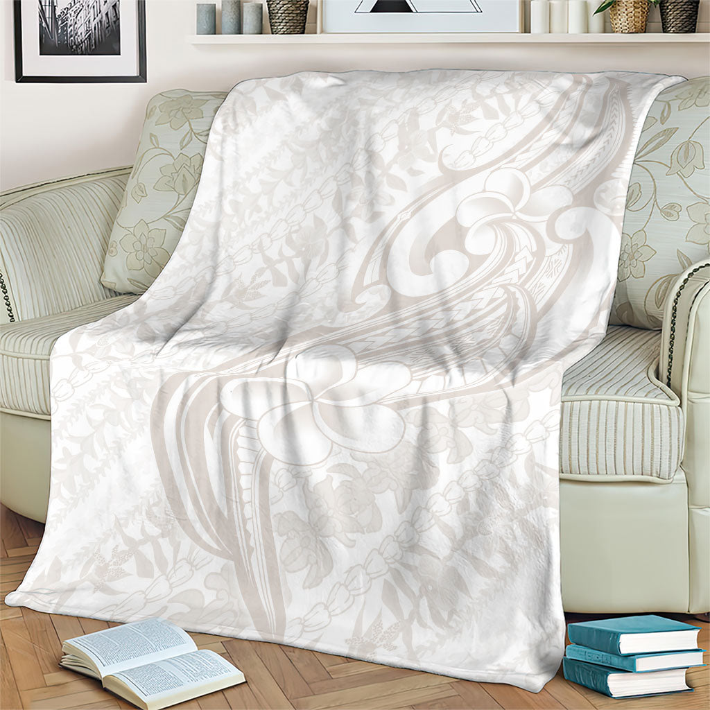 Hawaii Plumeria Lokelani Pikake Lei Blanket Sandy Beige Polynesian Tattoo