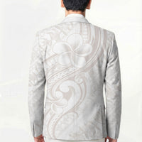 Hawaii Plumeria Lokelani Pikake Lei Blazer Sandy Beige Polynesian Tattoo