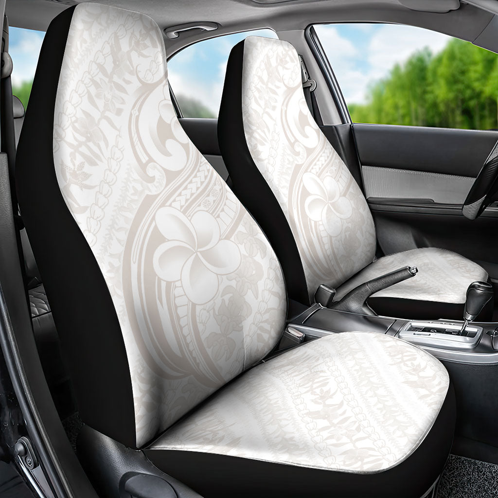 Hawaii Plumeria Lokelani Pikake Lei Car Seat Cover Sandy Beige Polynesian Tattoo LT9 - Polynesian Pride