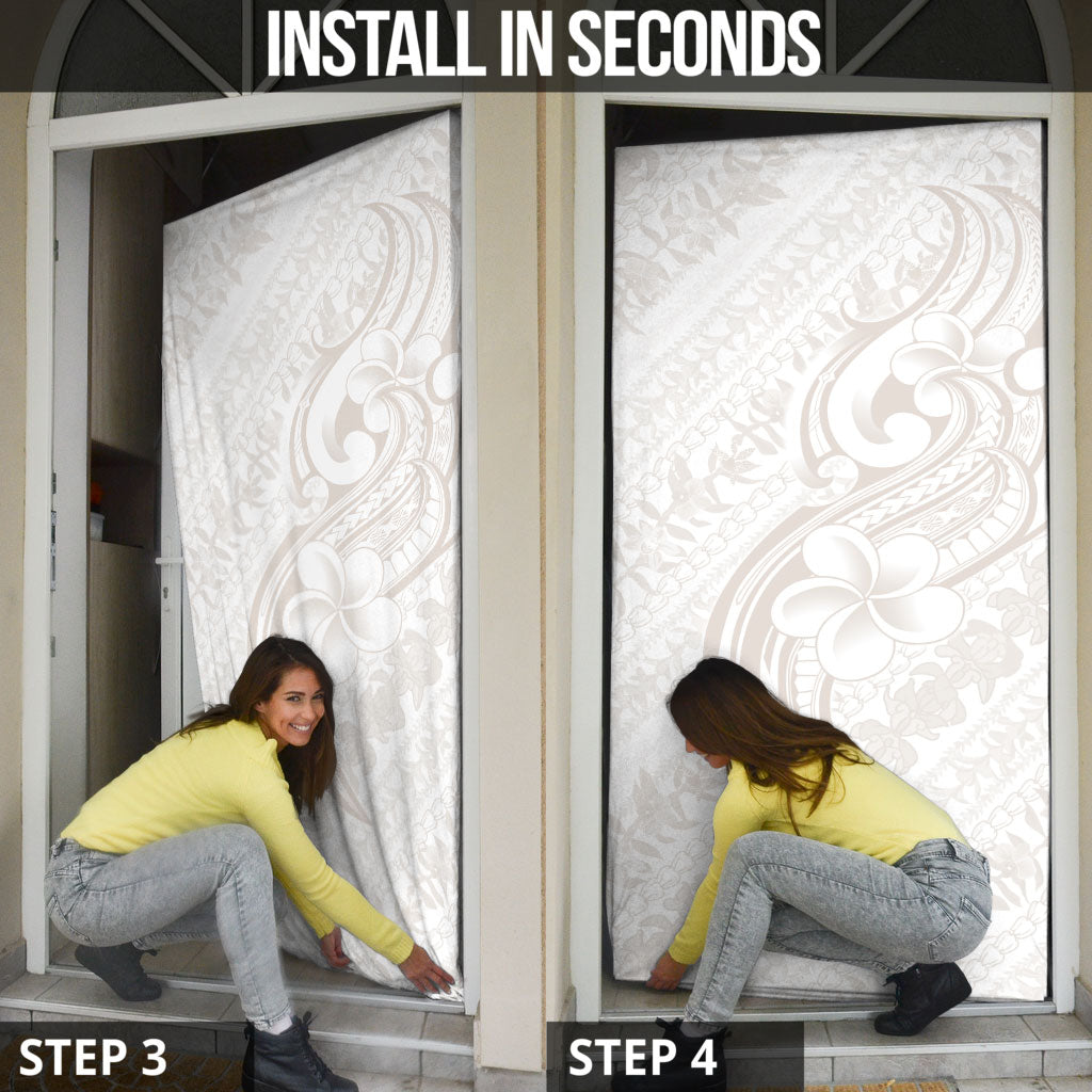 Hawaii Plumeria Lokelani Pikake Lei Door Cover Sandy Beige Polynesian Tattoo LT9 - Polynesian Pride