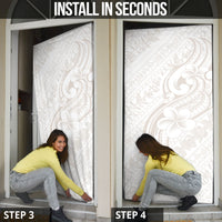 Hawaii Plumeria Lokelani Pikake Lei Door Cover Sandy Beige Polynesian Tattoo LT9 - Polynesian Pride