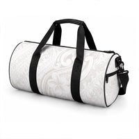 Hawaii Plumeria Lokelani Pikake Lei Duffle Bag Sandy Beige Polynesian Tattoo LT9 - Polynesian Pride