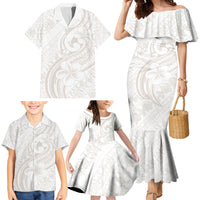 Hawaii Plumeria Lokelani Pikake Lei Family Matching Mermaid Dress and Hawaiian Shirt Sandy Beige Polynesian Tattoo LT9 - Polynesian Pride