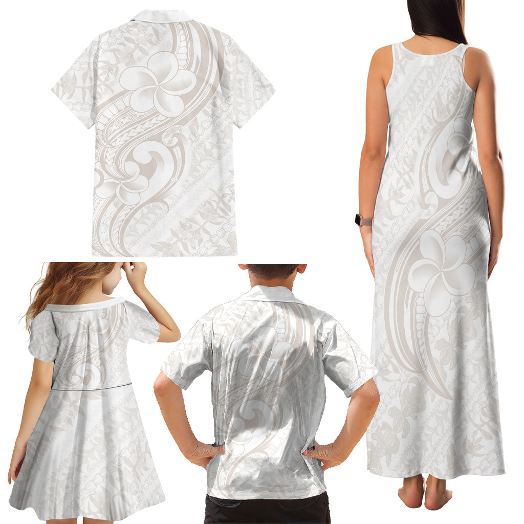 Hawaii Plumeria Lokelani Pikake Lei Family Matching Tank Maxi Dress and Hawaiian Shirt Sandy Beige Polynesian Tattoo LT9 - Polynesian Pride