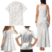 Hawaii Plumeria Lokelani Pikake Lei Family Matching Tank Maxi Dress and Hawaiian Shirt Sandy Beige Polynesian Tattoo LT9 - Polynesian Pride