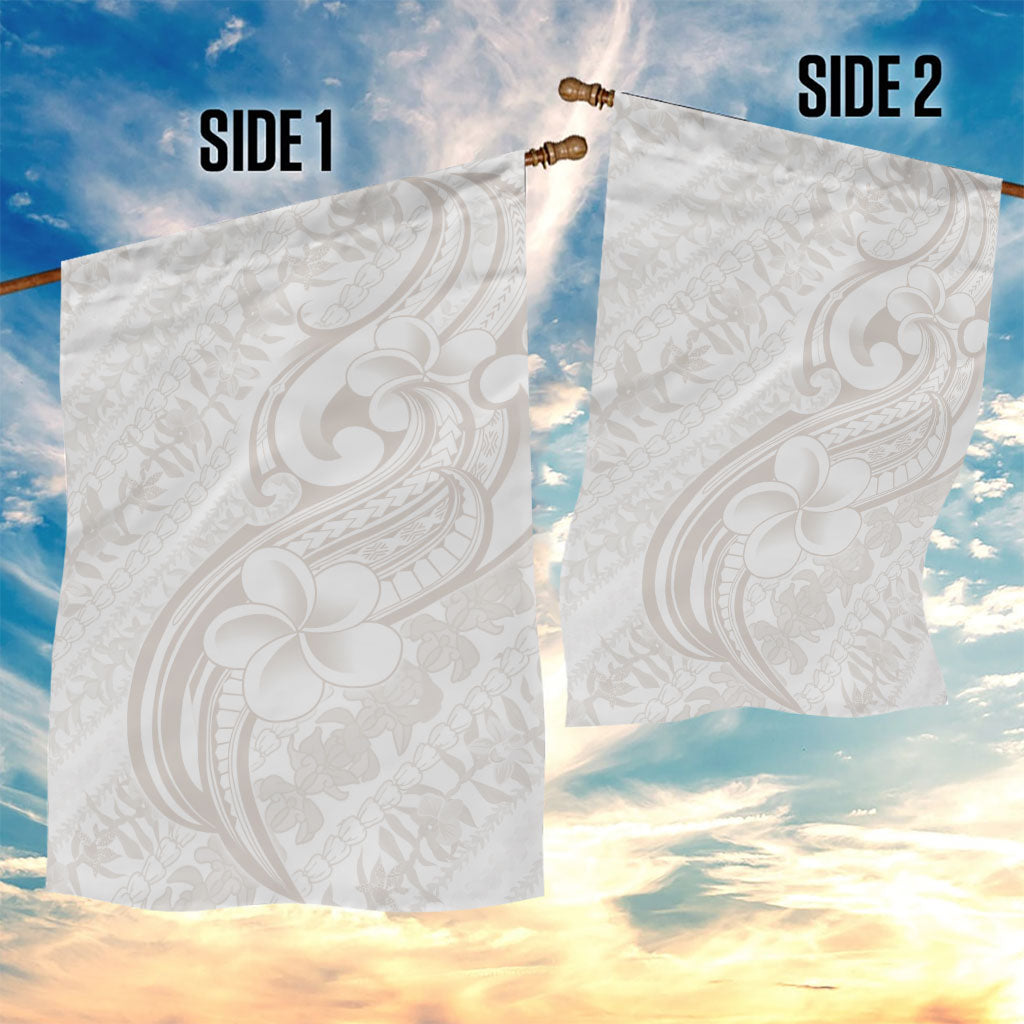 Hawaii Plumeria Lokelani Pikake Lei Garden Flag Sandy Beige Polynesian Tattoo
