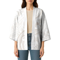 Hawaii Plumeria Lokelani Pikake Lei Kimono Sandy Beige Polynesian Tattoo
