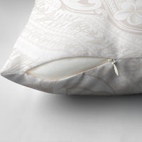 Hawaii Plumeria Lokelani Pikake Lei Pillow Cover Sandy Beige Polynesian Tattoo