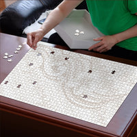 Hawaii Plumeria Lokelani Pikake Lei Puzzle Sandy Beige Polynesian Tattoo