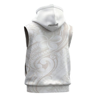 Hawaii Plumeria Lokelani Pikake Lei Sleeveless Hoodie Sandy Beige Polynesian Tattoo