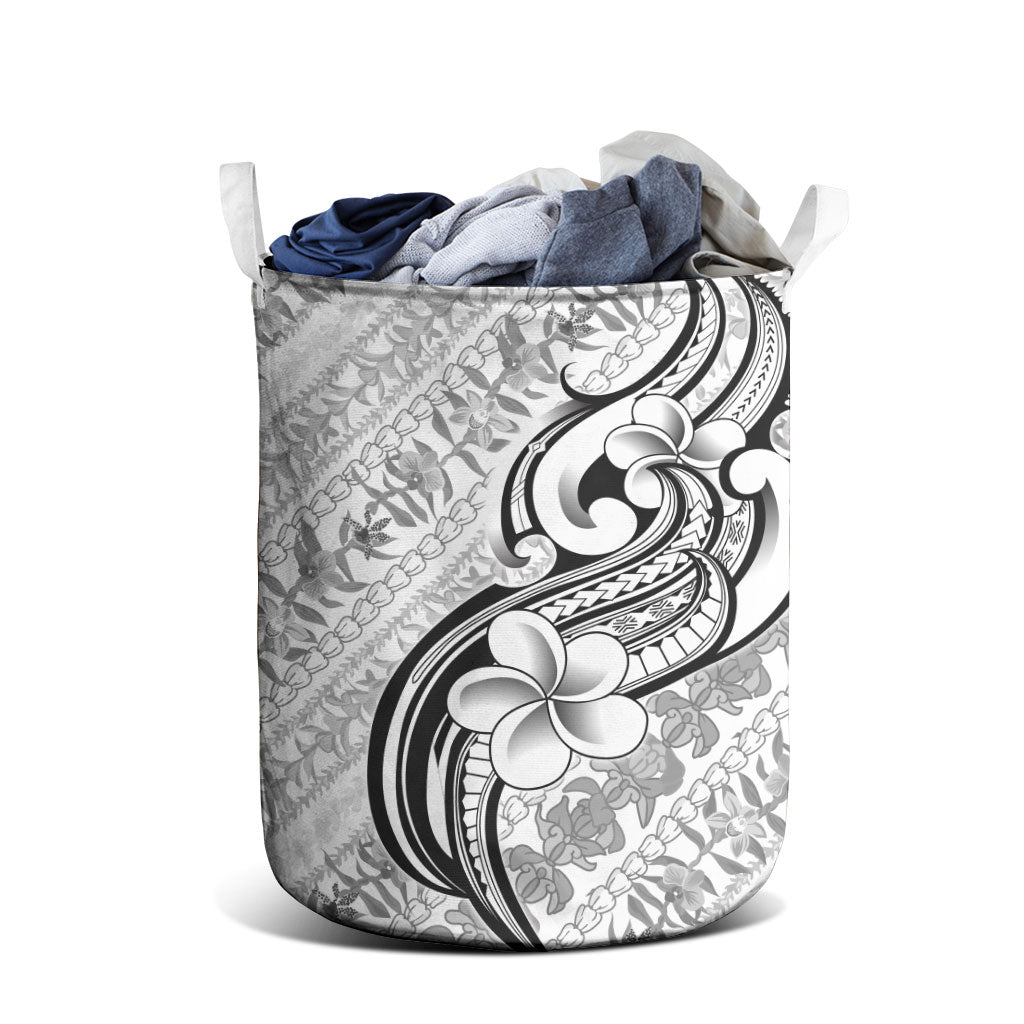 Hawaii Plumeria Lokelani Pikake Lei Laundry Basket Ele'ele Polynesian Tattoo