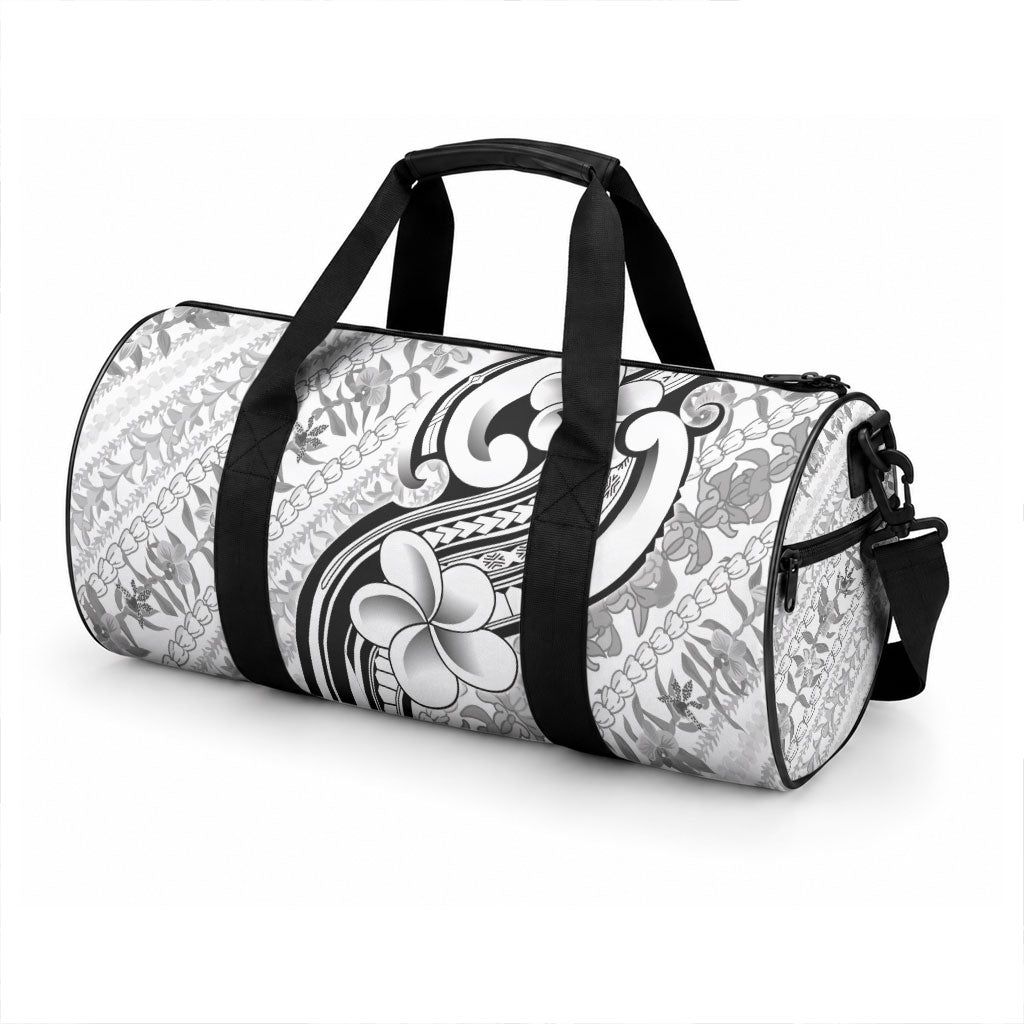 Hawaii Plumeria Lokelani Pikake Lei Duffle Bag Ele'ele Polynesian Tattoo LT9 - Polynesian Pride