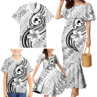 Hawaii Plumeria Lokelani Pikake Lei Family Matching Mermaid Dress and Hawaiian Shirt Ele'ele Polynesian Tattoo LT9 - Polynesian Pride