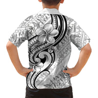 Hawaii Plumeria Lokelani Pikake Lei Family Matching Off Shoulder Short Dress and Hawaiian Shirt Ele'ele Polynesian Tattoo LT9 - Polynesian Pride