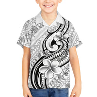 Hawaii Plumeria Lokelani Pikake Lei Family Matching Tank Maxi Dress and Hawaiian Shirt Ele'ele Polynesian Tattoo LT9 Son's Shirt Black - Polynesian Pride