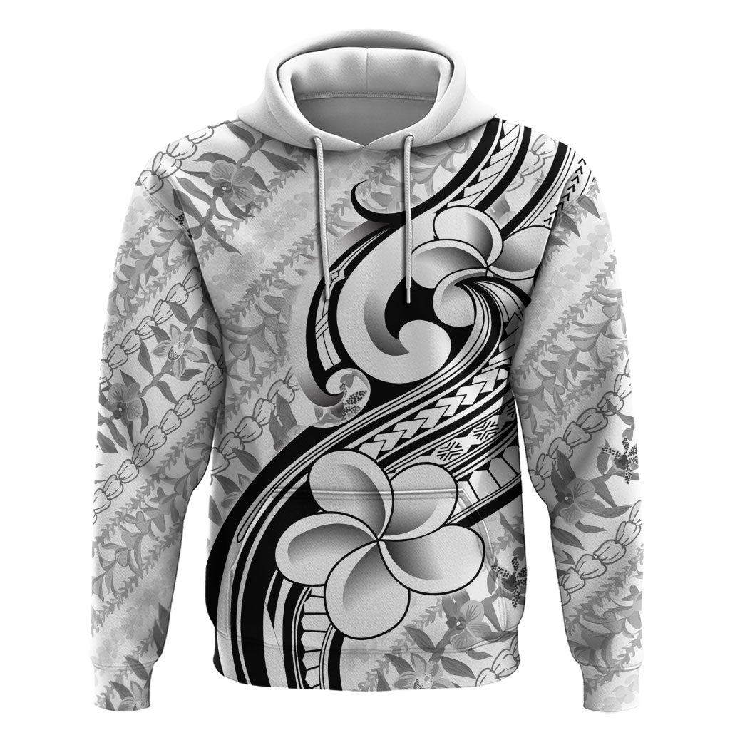 Hawaii Plumeria Lokelani Pikake Lei Hoodie Ele'ele Polynesian Tattoo