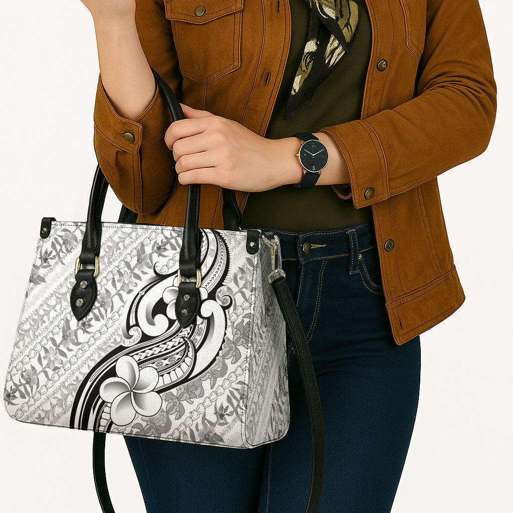 Hawaii Plumeria Lokelani Pikake Lei Leather Bag Ele'ele Polynesian Tattoo