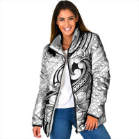 Hawaii Plumeria Lokelani Pikake Lei Padded Jacket Ele'ele Polynesian Tattoo