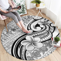 Hawaii Plumeria Lokelani Pikake Lei Round Carpet Ele'ele Polynesian Tattoo