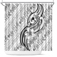 Hawaii Plumeria Lokelani Pikake Lei Shower Curtain Ele'ele Polynesian Tattoo