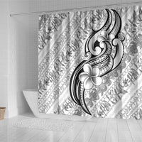 Hawaii Plumeria Lokelani Pikake Lei Shower Curtain Ele'ele Polynesian Tattoo