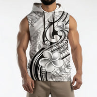 Hawaii Plumeria Lokelani Pikake Lei Sleeveless Hoodie Ele'ele Polynesian Tattoo