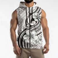 Hawaii Plumeria Lokelani Pikake Lei Sleeveless Zip Hoodie Ele'ele Polynesian Tattoo