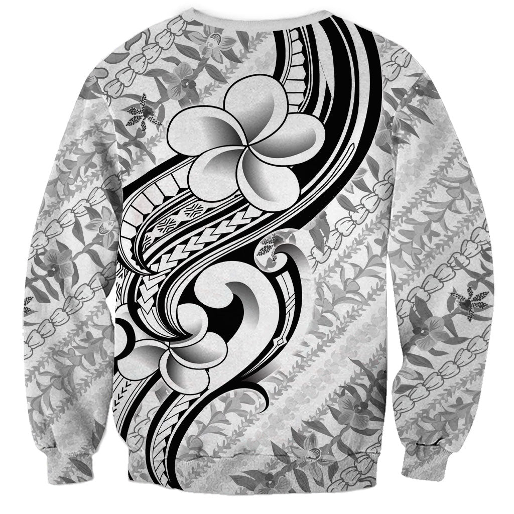 Hawaii Plumeria Lokelani Pikake Lei Sweatshirt Ele'ele Polynesian Tattoo