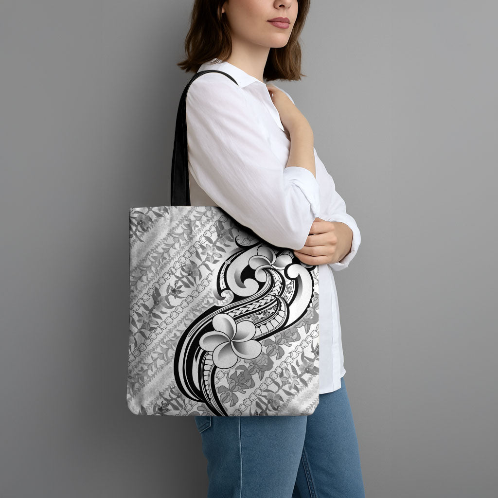 Hawaii Plumeria Lokelani Pikake Lei Tote Bag Ele'ele Polynesian Tattoo