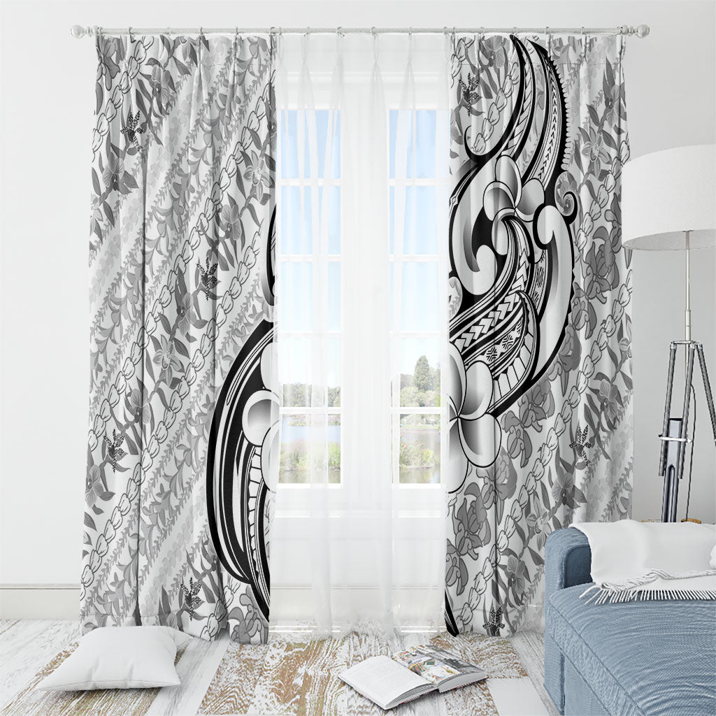 Hawaii Plumeria Lokelani Pikake Lei Window Curtain Ele'ele Polynesian Tattoo