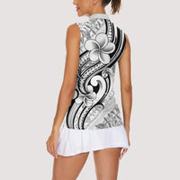 Hawaii Plumeria Lokelani Pikake Lei Women Sleeveless Polo Shirt Ele'ele Polynesian Tattoo