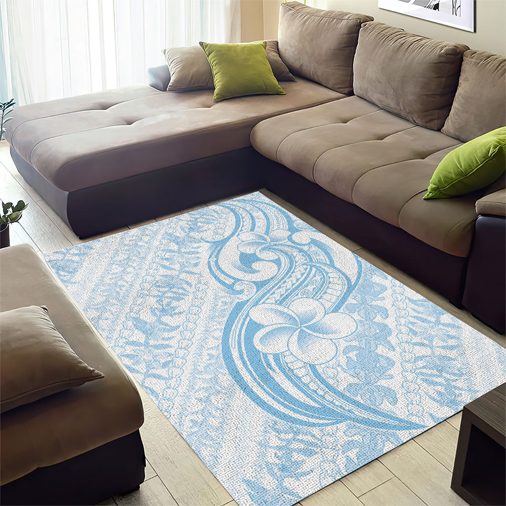 Hawaii Plumeria Lokelani Pikake Lei Area Rug Uliuli Polynesian Tattoo