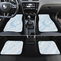 Hawaii Plumeria Lokelani Pikake Lei Car Mats Uliuli Polynesian Tattoo LT9 Set 4pcs Blue - Polynesian Pride