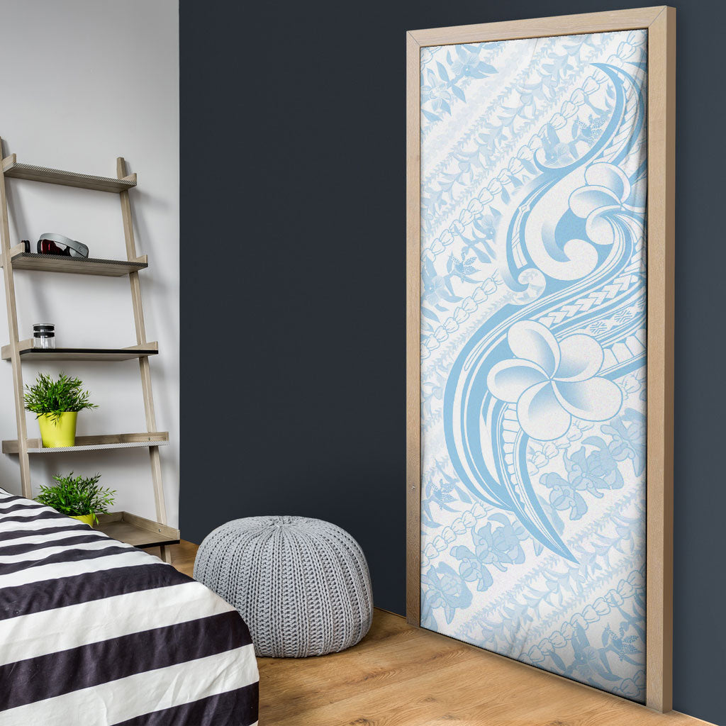 Hawaii Plumeria Lokelani Pikake Lei Door Cover Uliuli Polynesian Tattoo