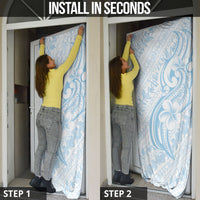 Hawaii Plumeria Lokelani Pikake Lei Door Cover Uliuli Polynesian Tattoo