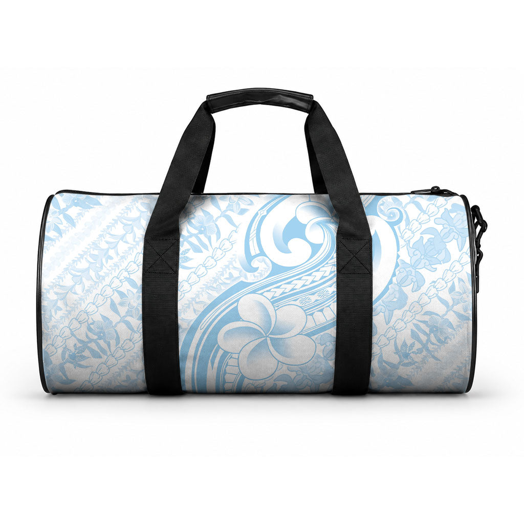 Hawaii Plumeria Lokelani Pikake Lei Duffle Bag Uliuli Polynesian Tattoo LT9 One size Blue - Polynesian Pride