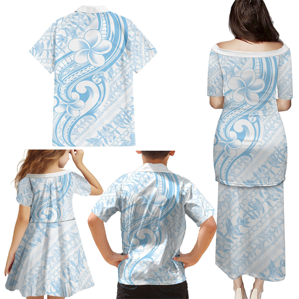 Hawaii Plumeria Lokelani Pikake Lei Family Matching Puletasi and Hawaiian Shirt Uliuli Polynesian Tattoo LT9 - Polynesian Pride
