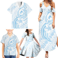 Hawaii Plumeria Lokelani Pikake Lei Family Matching Summer Maxi Dress and Hawaiian Shirt Uliuli Polynesian Tattoo LT9 - Polynesian Pride