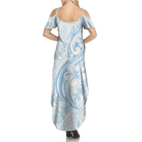 Hawaii Plumeria Lokelani Pikake Lei Family Matching Summer Maxi Dress and Hawaiian Shirt Uliuli Polynesian Tattoo LT9 - Polynesian Pride