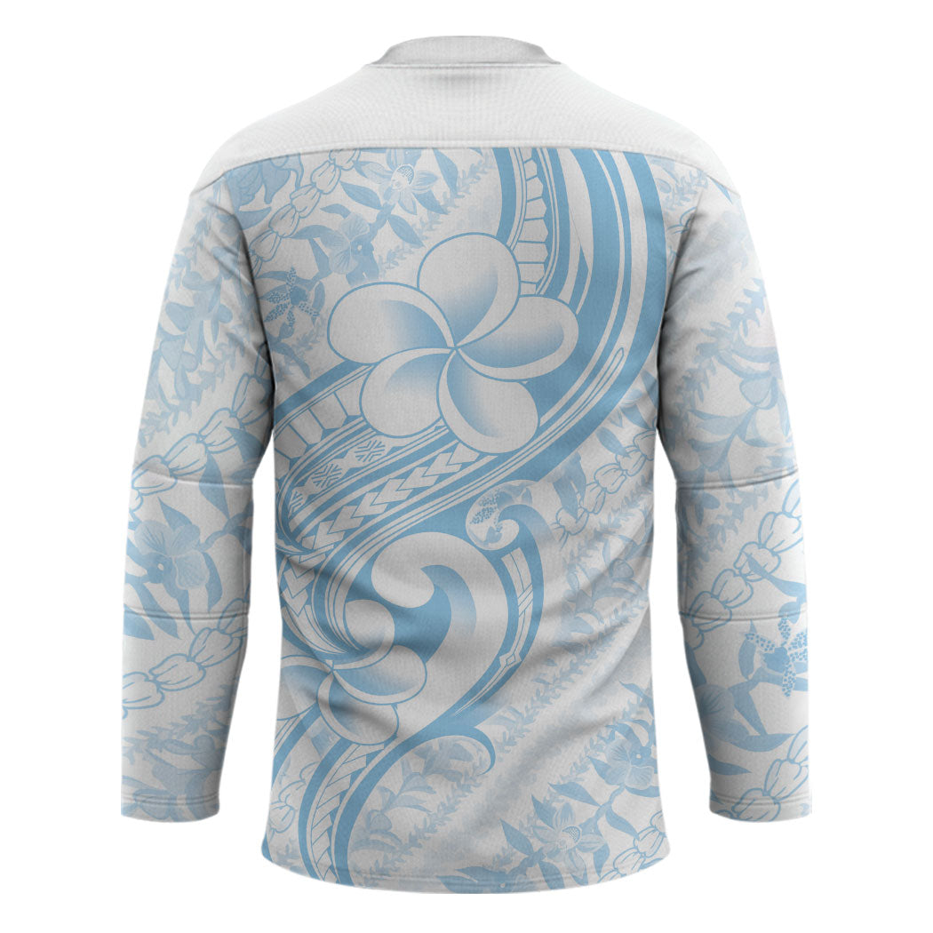 Hawaii Plumeria Lokelani Pikake Lei Hockey Jersey Uliuli Polynesian Tattoo LT9 - Polynesian Pride