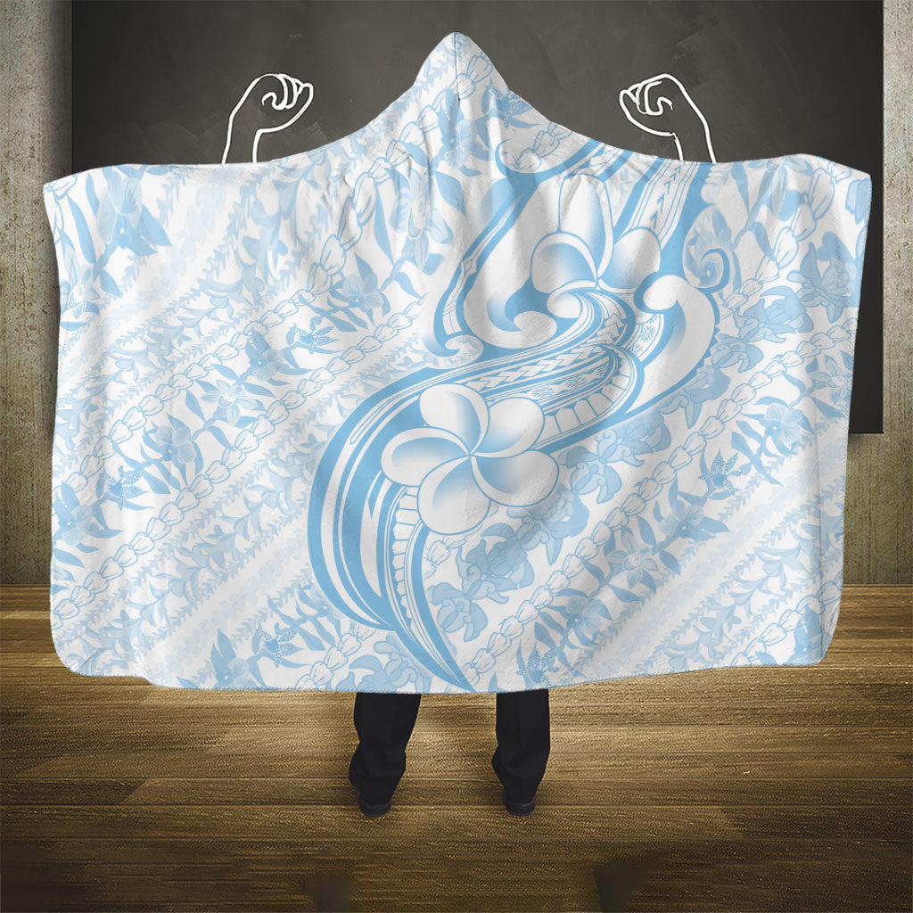 Hawaii Plumeria Lokelani Pikake Lei Hooded Blanket Uliuli Polynesian Tattoo LT9 - Polynesian Pride