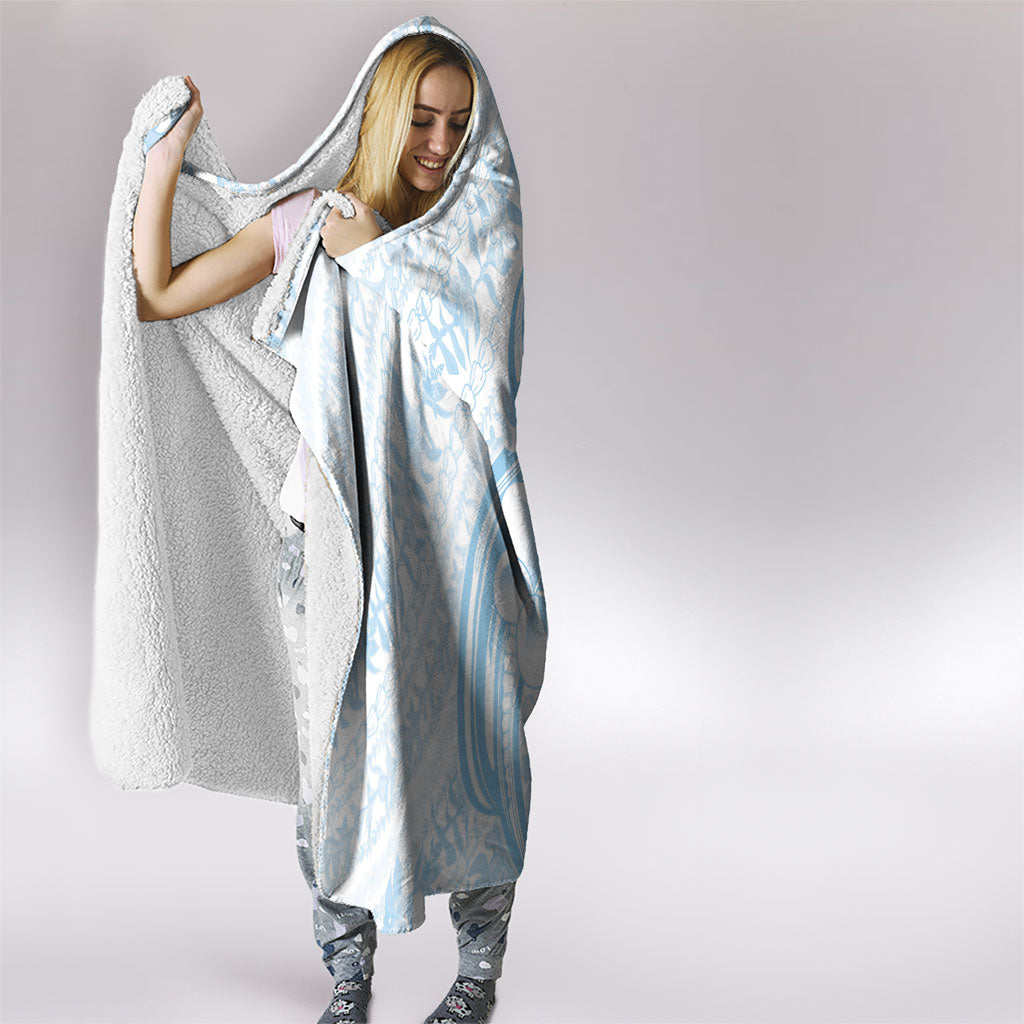 Hawaii Plumeria Lokelani Pikake Lei Hooded Blanket Uliuli Polynesian Tattoo LT9 - Polynesian Pride