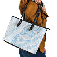 Hawaii Plumeria Lokelani Pikake Lei Leather Tote Bag Uliuli Polynesian Tattoo
