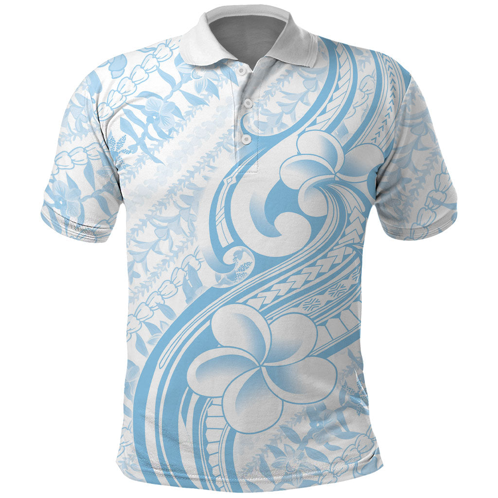 Hawaii Plumeria Lokelani Pikake Lei Polo Shirt Uliuli Polynesian Tattoo