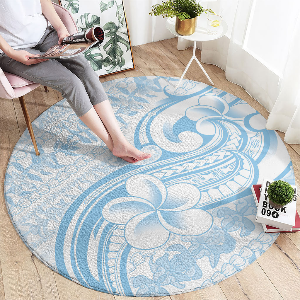 Hawaii Plumeria Lokelani Pikake Lei Round Carpet Uliuli Polynesian Tattoo