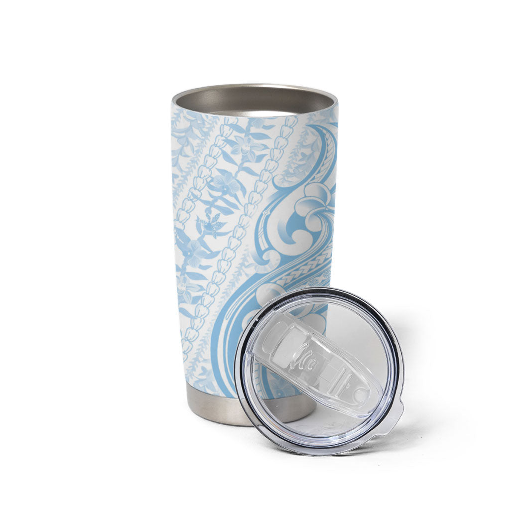 Hawaii Plumeria Lokelani Pikake Lei Tumbler Cup Uliuli Polynesian Tattoo