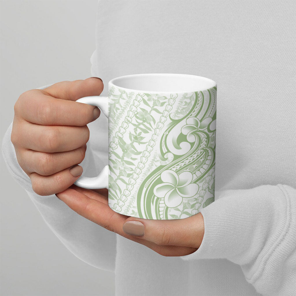 Hawaii Plumeria Lokelani Pikake Lei Ceramic Mug Oma'oma'o Polynesian Tattoo LT9 - Polynesian Pride