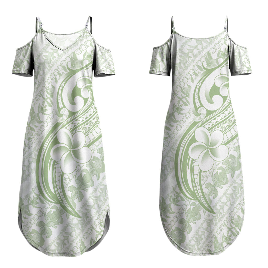 Hawaii Plumeria Lokelani Pikake Lei Couples Matching Summer Maxi Dress and Long Sleeve Button Shirt Oma'oma'o Polynesian Tattoo LT9 - Polynesian Pride